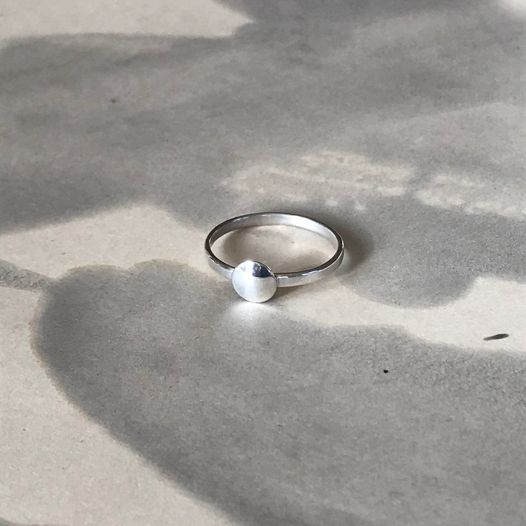 Tiny Sterling Silver Moon Ring